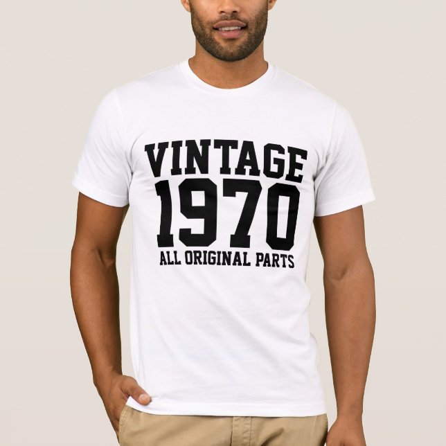 T-shirts d'anniversaire VINTAGES 1970 (Devant)