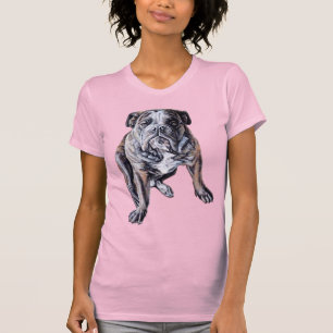 T-shirts d'art Bulldog anglais Bulldog Shirt femme