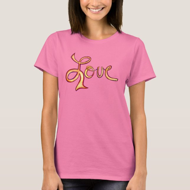T-shirts d'Art Inspirationnel Love Pink (Devant)