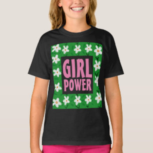 T-SHIRTS D'ART POUVOIR DE FILLES FEMMES FILLES TEE