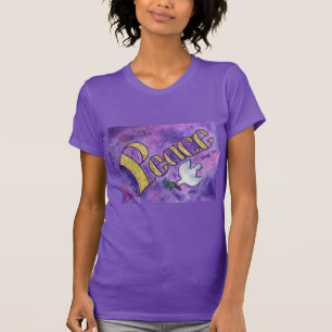T-shirts d'art Word Inspirational de Peace Dove