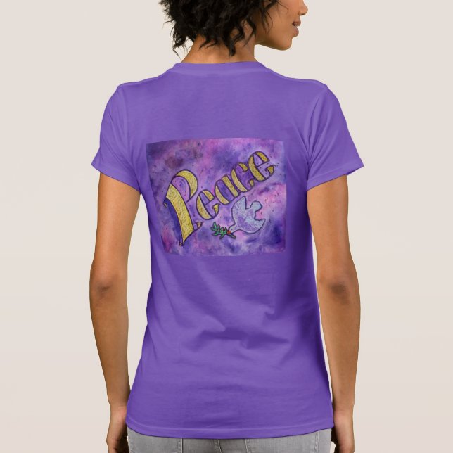 T-shirts d'art Word Inspirational de Peace Dove (Dos)