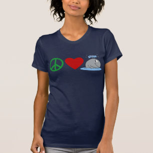 T-shirts de baleines d'amour de paix, tasses de