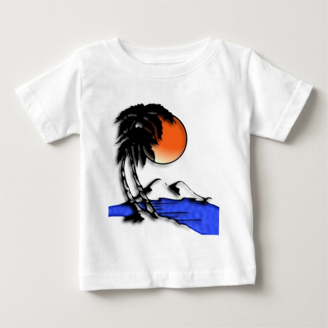 T-shirts de bébé de paradis d'île (Devant)