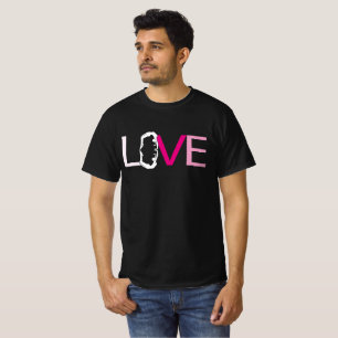 t-shirts de caractère de lettre d'amour gymnastiqu