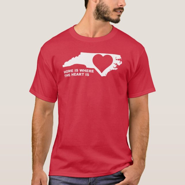 T-shirts de Caroline du Nord, maison loin de l'Éta (Devant)