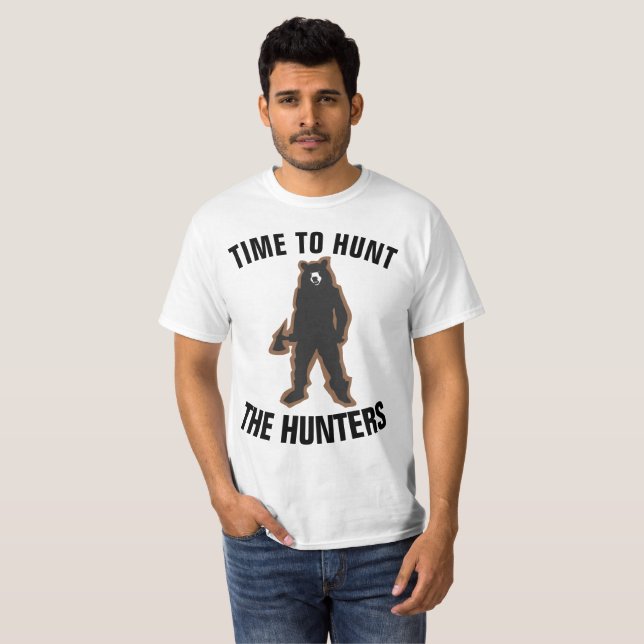 T-shirts de CHASSE, HEURE DE CHASSER, Anti-Hunting (Devant entier)