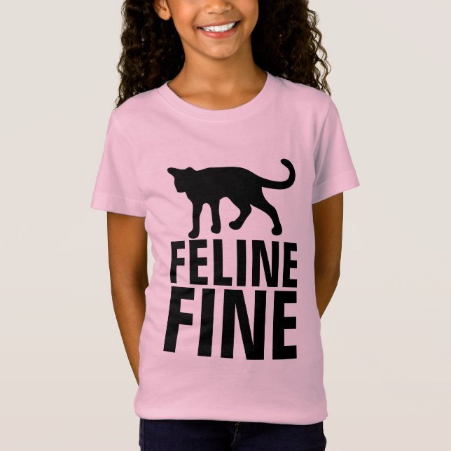 T-shirts de chat amusants, FELINE FINE (Devant)