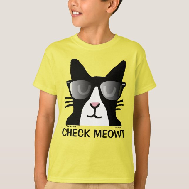 T-shirts de chat amusants pour les enfants, VÉRIFI (Devant)