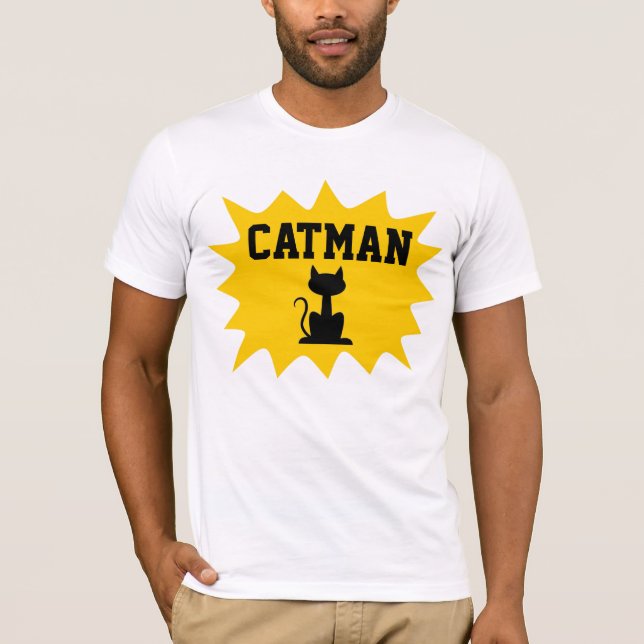 T-shirts de chat masculin CATMAN (Devant)