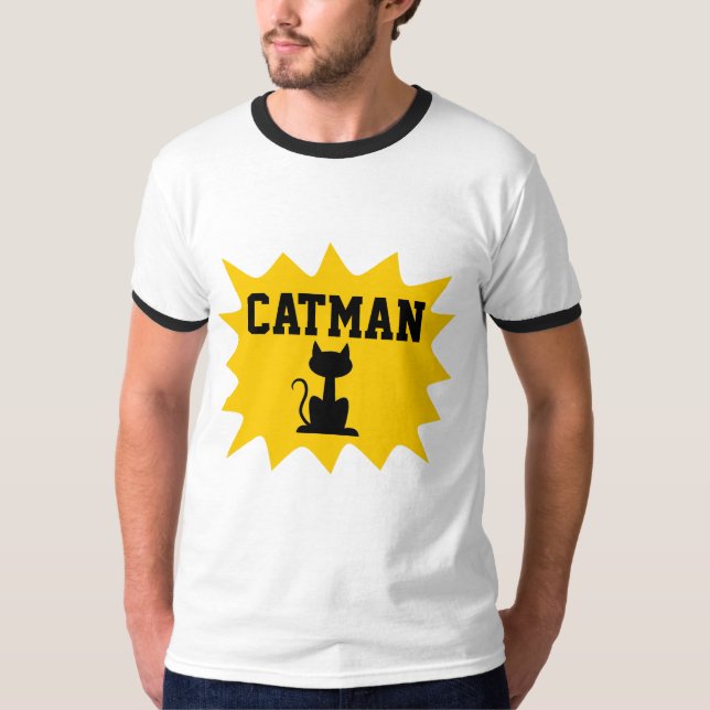 T-shirts de chat masculin CATMAN (Devant)