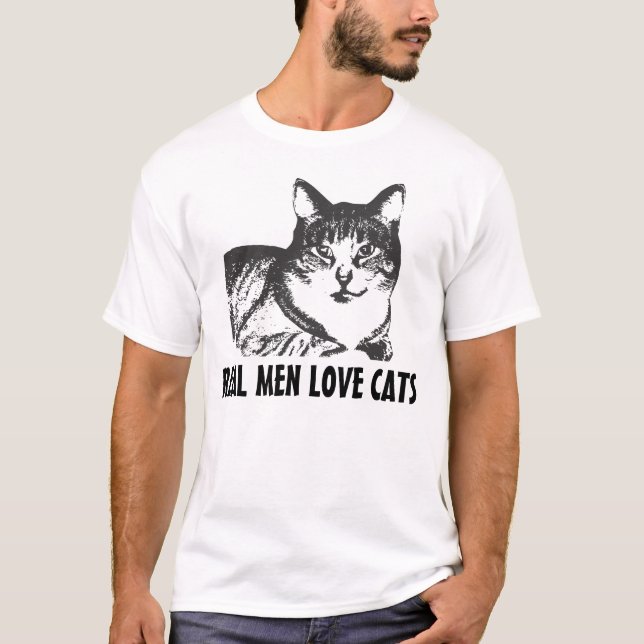 T-shirts de chat pour les hommes - vrais chats (Devant)