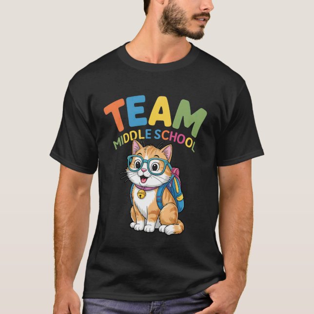 T-shirts de chat Retour à l'école Équipe Garçons C (Devant)
