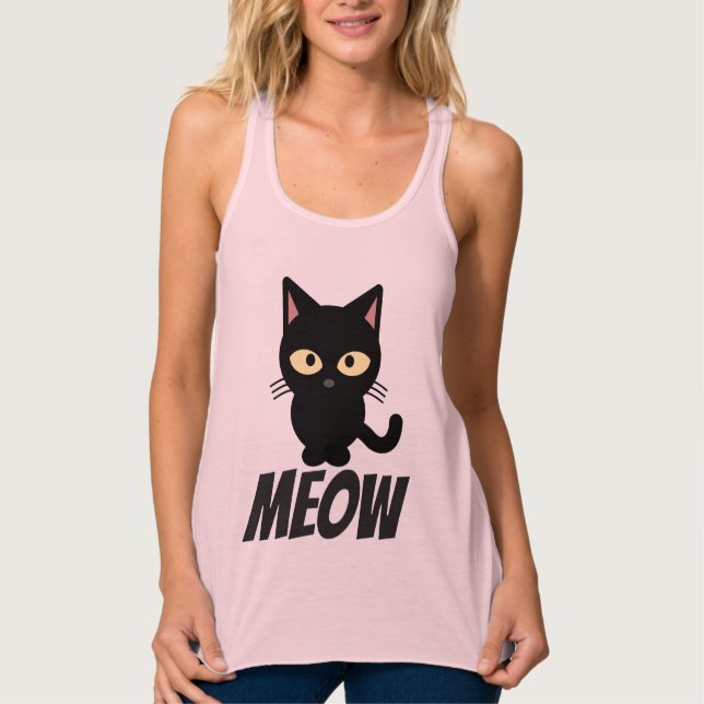 T-shirts de chats amusants, MEOW (Devant)