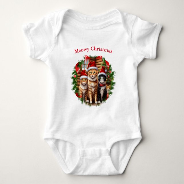 T-shirts de chats Noël (Devant)