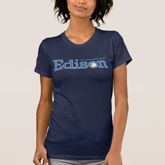 T-shirts de dames d'Edison (foncé) (Devant)