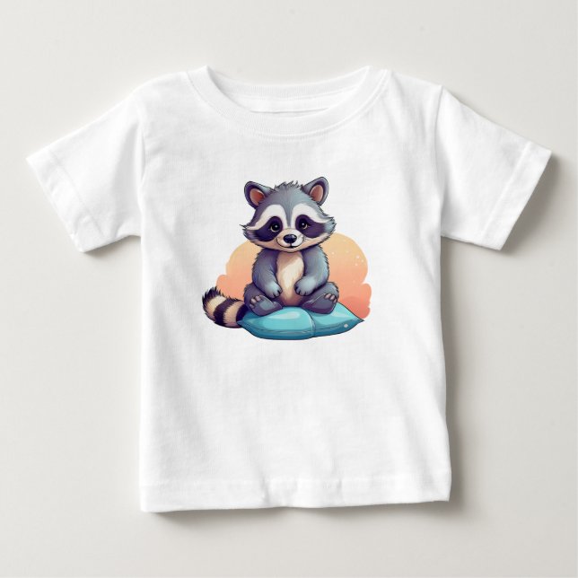 T-shirts de dessin animé mignon de bébé raton lave (Devant)
