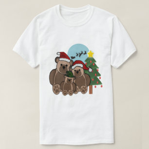 T-shirts de famille d'ours de nounours de Noël