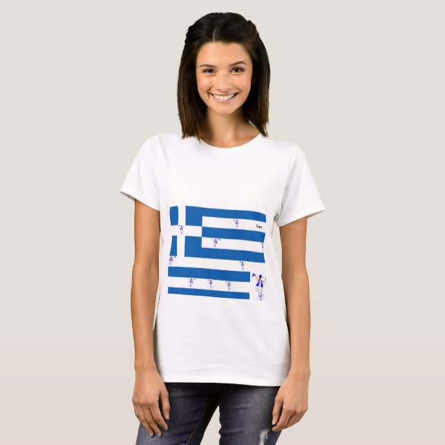T-shirts de femme /Drapeau grec (Devant entier)