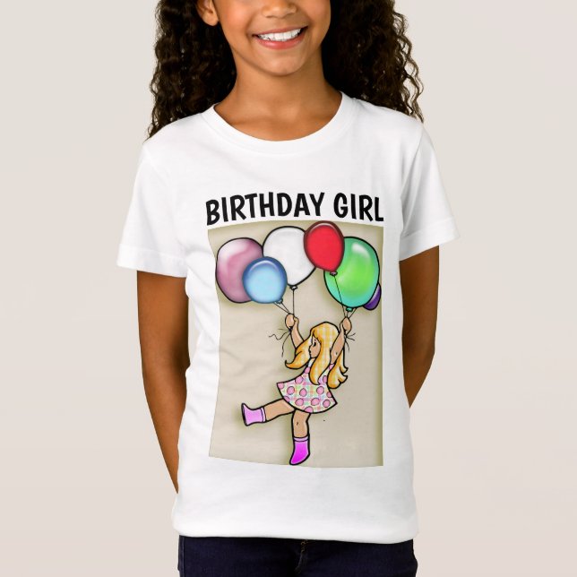 T-SHIRTS DE FILLE D'ANNIVERSAIRE. (Devant)