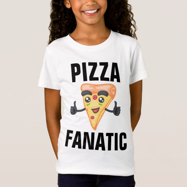 T-SHIRTS DE FILLES FANATIQUES DE PIZZA (Devant)