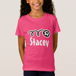 T-shirts de foot pour filles   Nom personnalisé