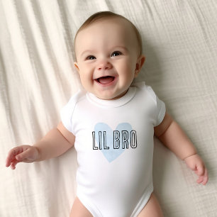 T-shirts de frère cadet à cœur bleu assortis pour