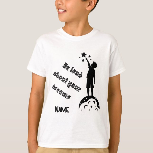 T-shirts de garçon avec Poursuivre le rêve (Devant)