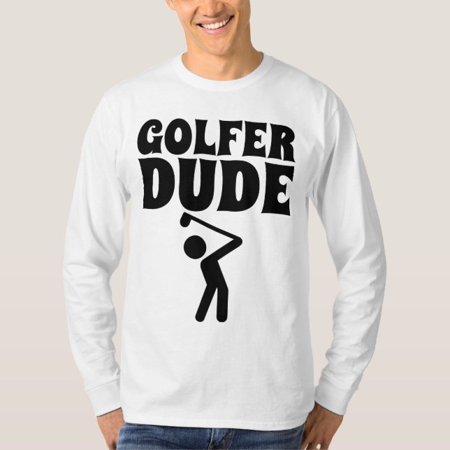 T-SHIRTS DE GOLF POUR HOMMES, GOLFER DUDE (Devant)