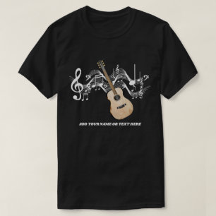 T-shirts de guitare de pays de guitare acoustique