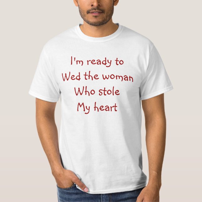 T-shirts de jour Valentines-proposition mariage (Devant)