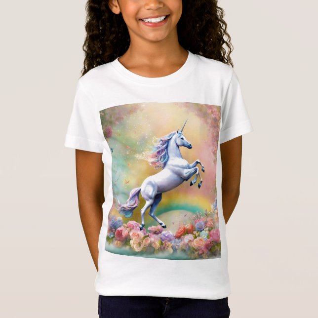 T-shirts de la forêt Unicorne enchantée (Devant)