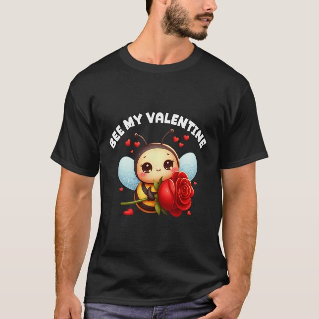 T-shirts de la Saint-Valentin Bee My Valentine ave (Devant)