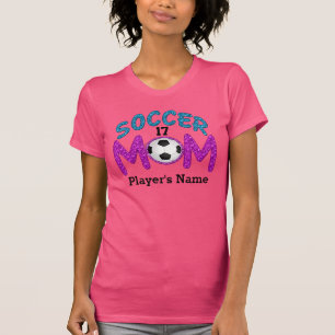 T-shirts de maman du football avec le NOM et le
