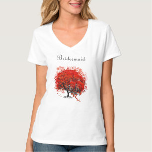 T-shirts de mariage à l'arbre rouge, cadeaux, auto