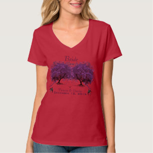 T-Shirts de mariage pour arbre à feuilles de cœur