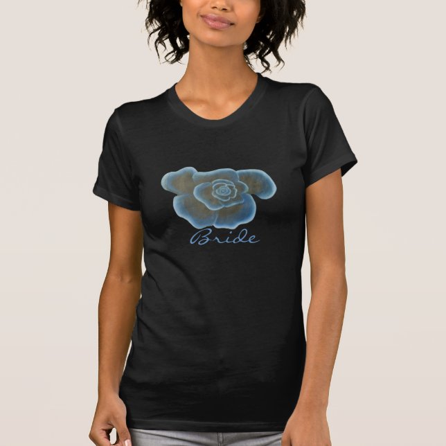 T-shirts de mariée Rose bleue (Devant)