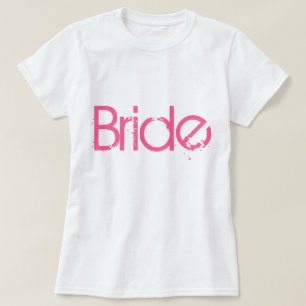 T-shirts de mariée rose-chaud