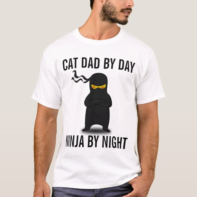 T-shirts de PAPA de CAT, "Ninja " (Devant)