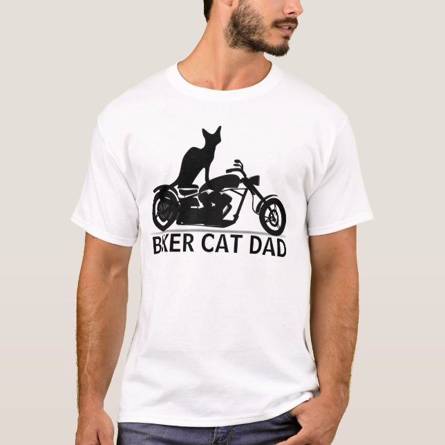 T-shirts de papa de chat de motard, moto (Devant)