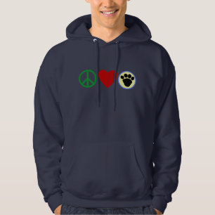 T-shirts de pattes de chiot d'amour de paix,