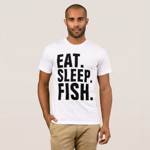 T-shirts de pêche amusants, MANGER DU POISSON DORM