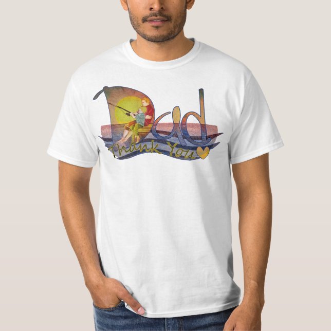 T-shirts de pêche de père et de fils des textes de (Devant)
