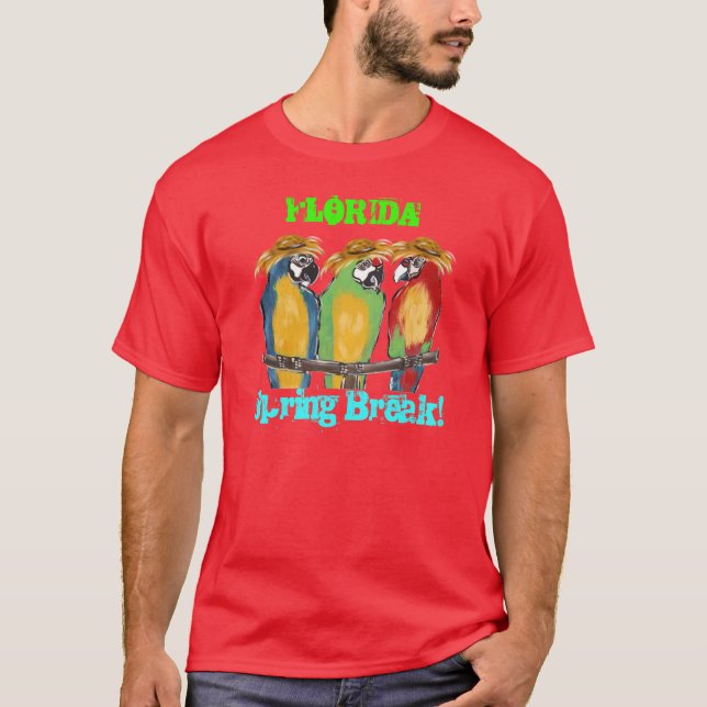 T-shirts de perroquet de vacances de printemps en  (Devant)
