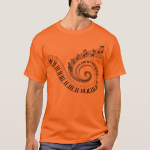 T-shirts de piano et de notes musicales