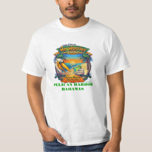 T-SHIRTS DE PLAGE - PORT BAHAMAS DE PÉLICAN