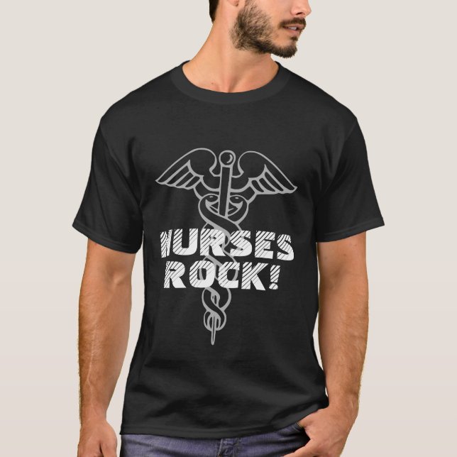 T-shirts de roche d'infirmières pour les hommes (Devant)