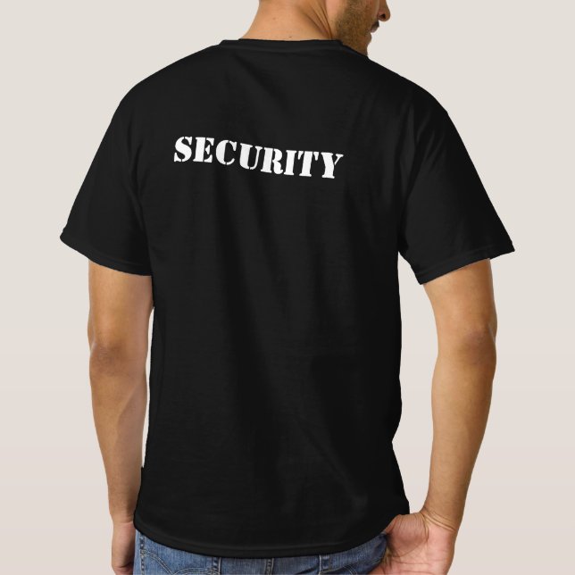 T-shirts de sécurité noirs pour garde professionne (Dos)