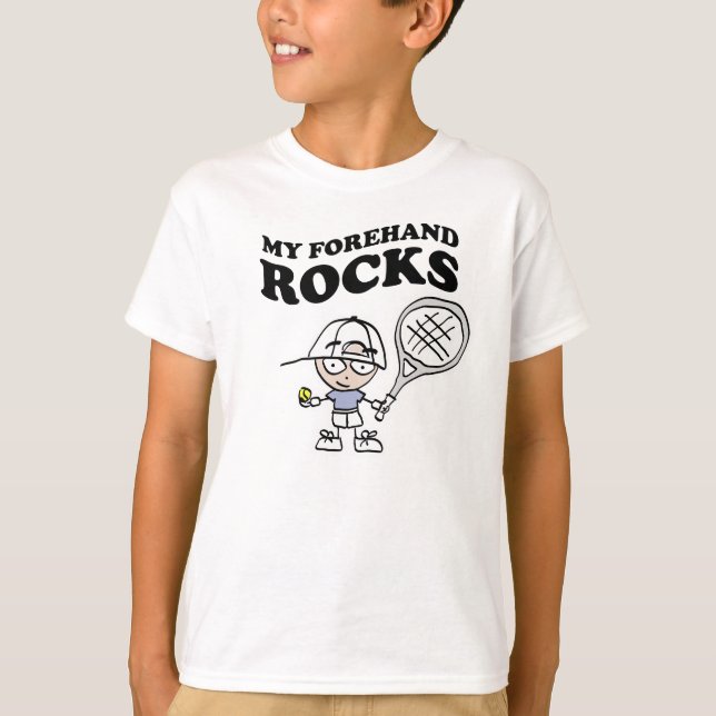 T-shirts de tennis pour enfants avec un slogan amu (Devant)