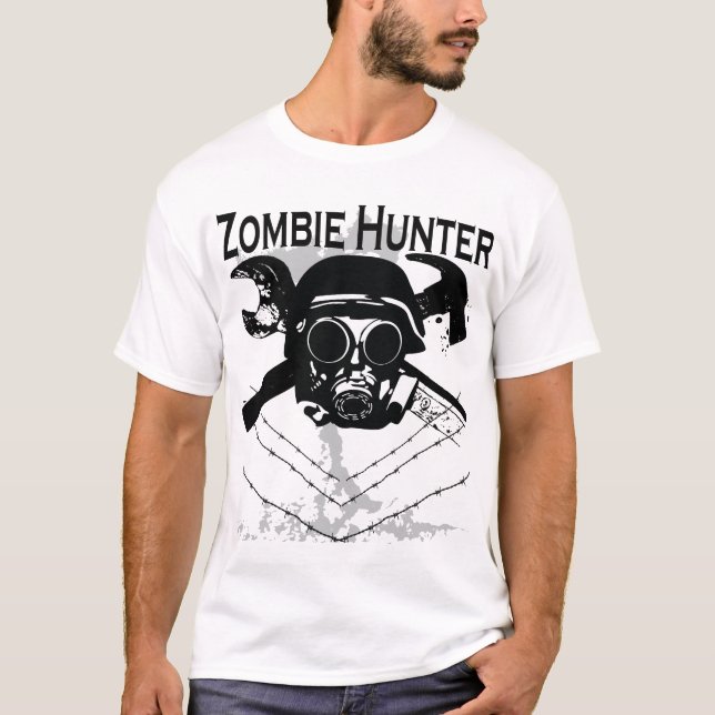 T-shirts de tueur de chasseur de zombi de masque (Devant)
